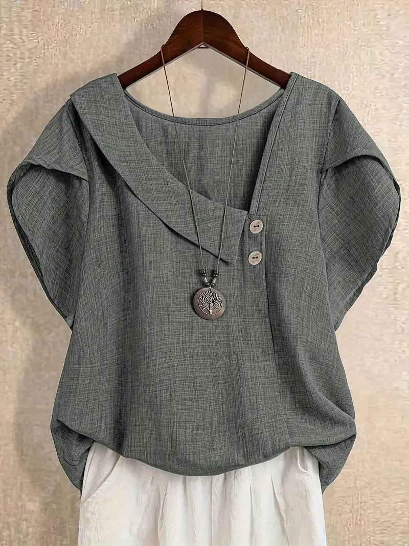 Marcelline | Asymmetrical Neckline Blouse