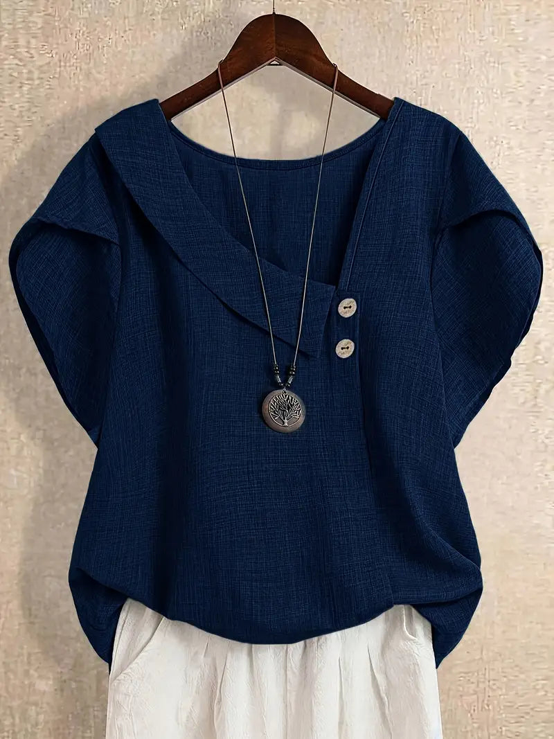 Marcelline | Asymmetrical Neckline Blouse