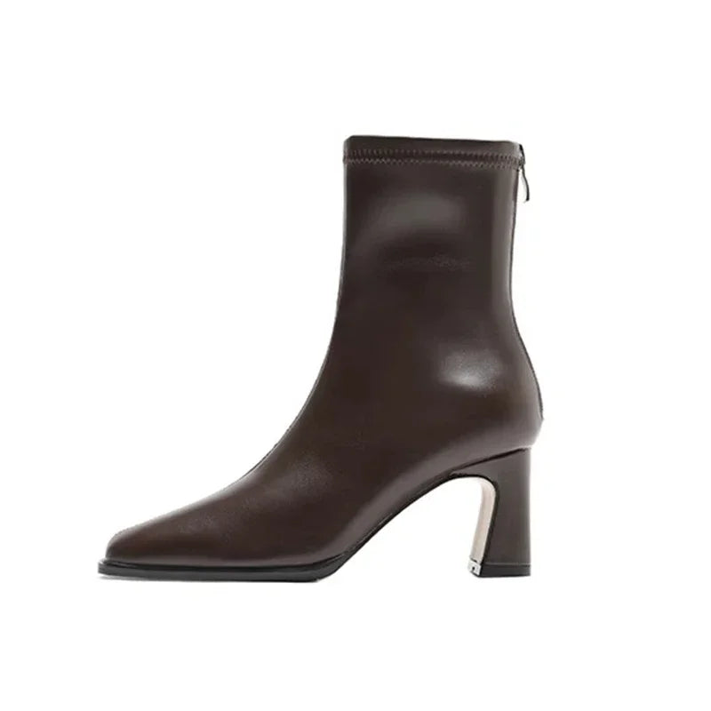 Ivyra | Square-Toe Warm Ankle Boots