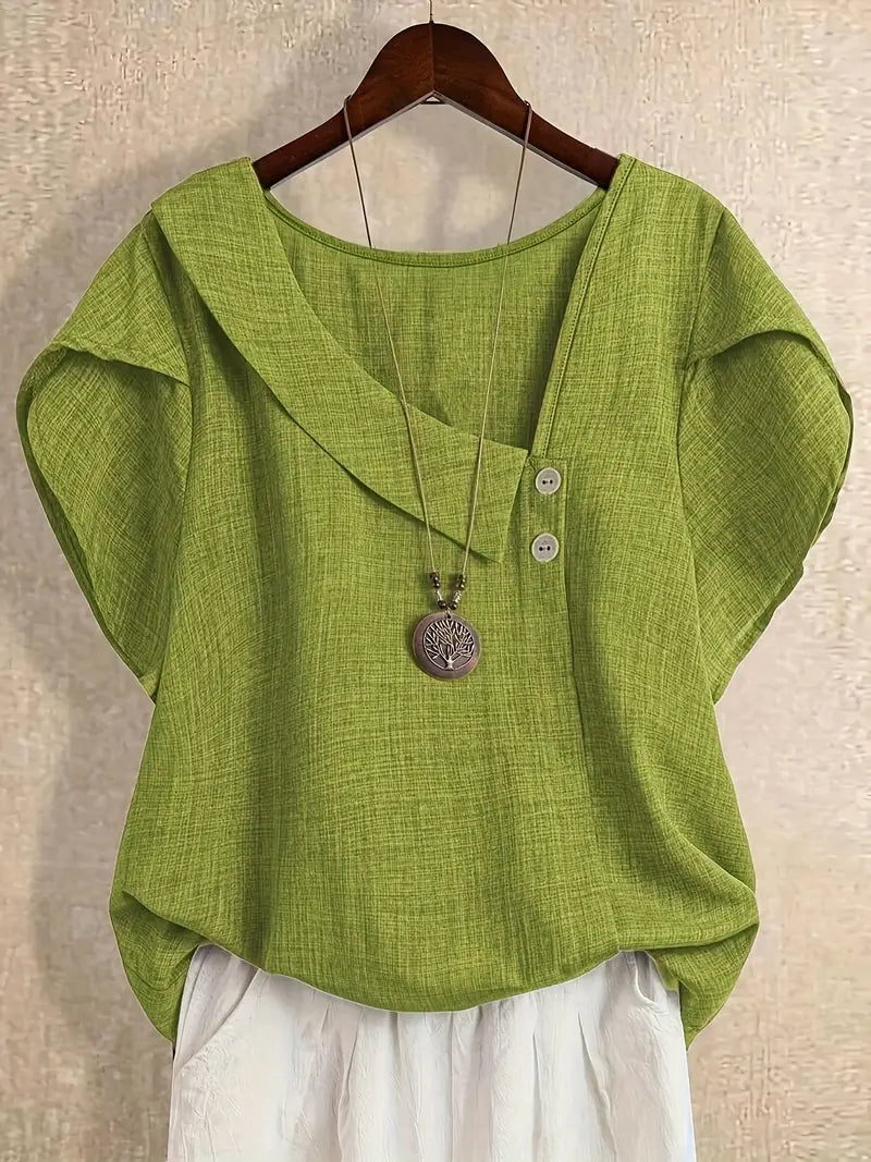 Marcelline | Asymmetrical Neckline Blouse