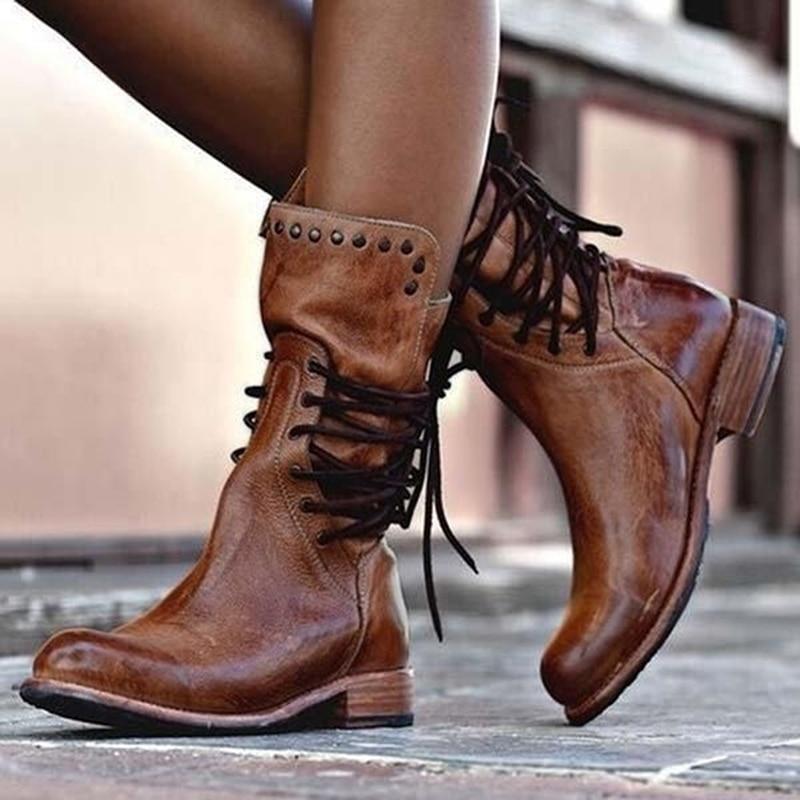 Maelis | Vintage Comfort Lace-Up Boots