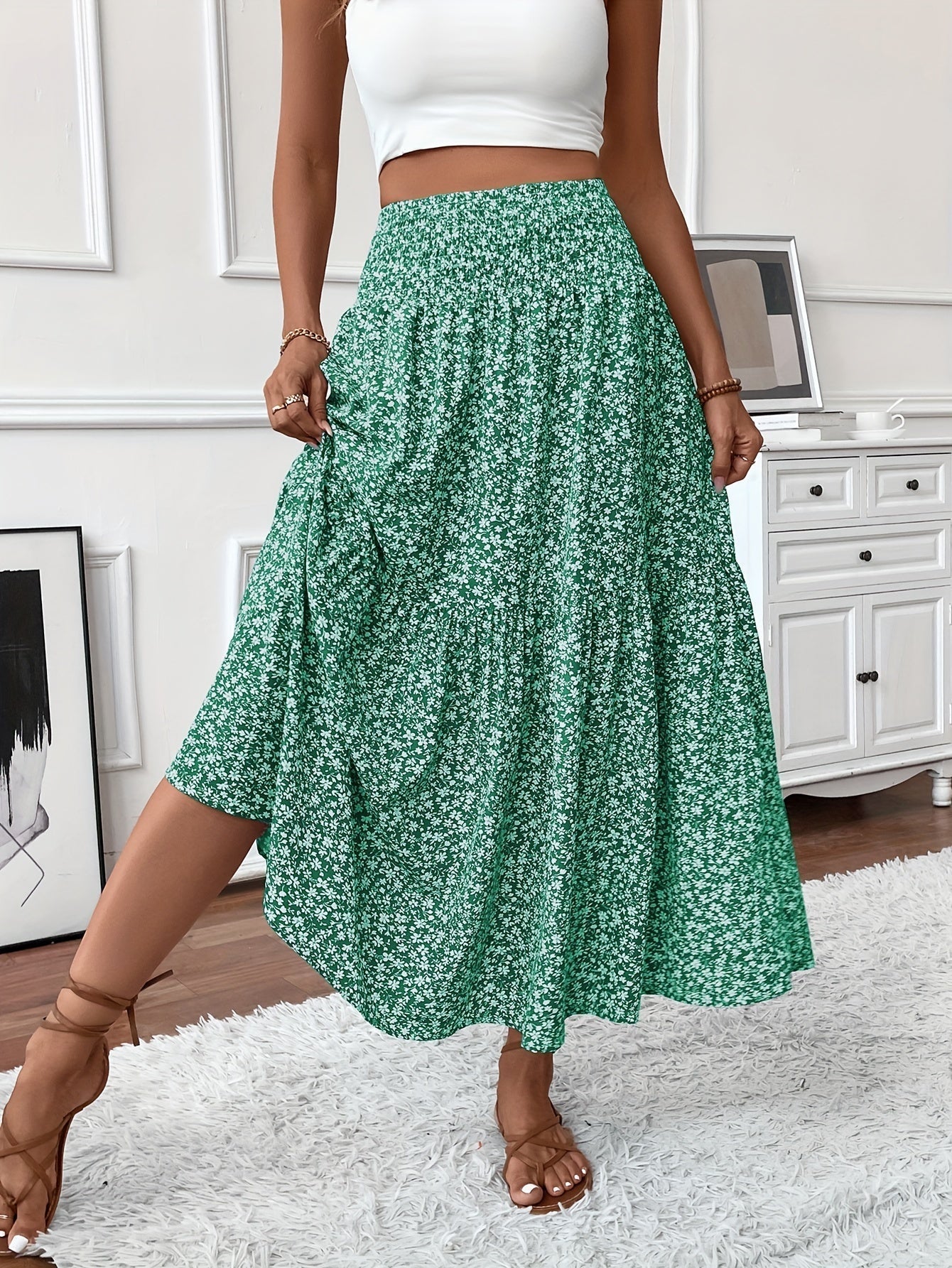 Tahlia | Tiered Floral Maxi Skirt