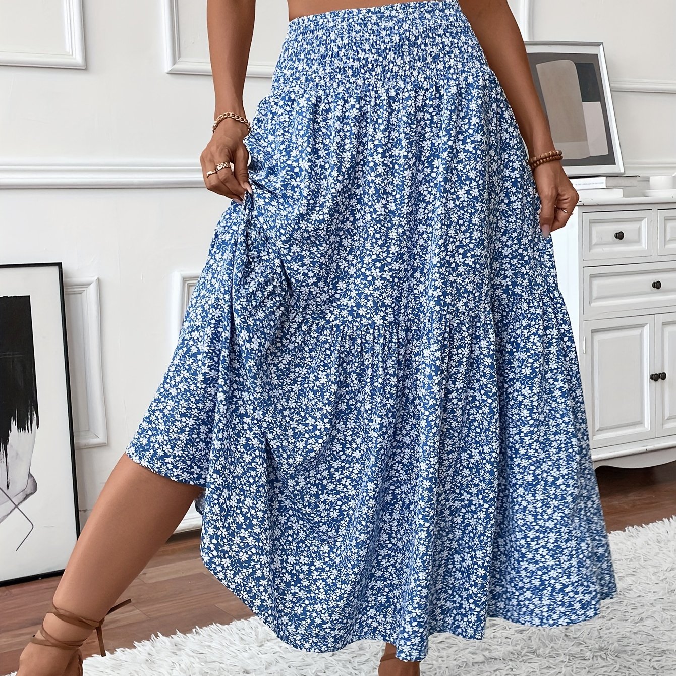 Tahlia | Tiered Floral Maxi Skirt